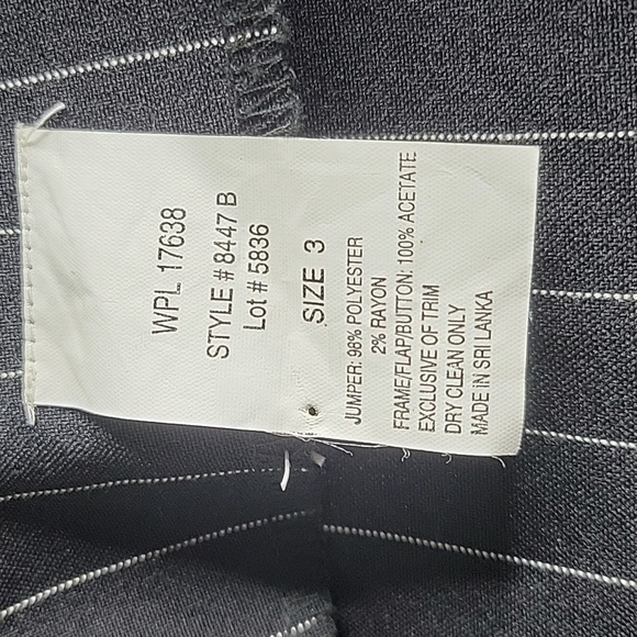 Black and White Pinstripe Button Up Midi Dress Size 3 - Picture 8 of 8